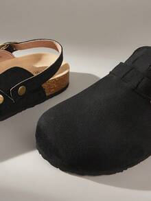 Solecia Women's Fashion Buckle Design Casual Flat Loafers For Daily Wear - Black - View 6