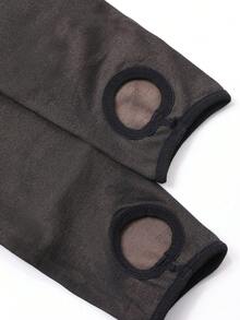 DAZY 透明黑色紧身裤，显腿长，保暖内衬，不透明外观，秋冬厚款无脚紧身裤 - 黑色 - 查看 7