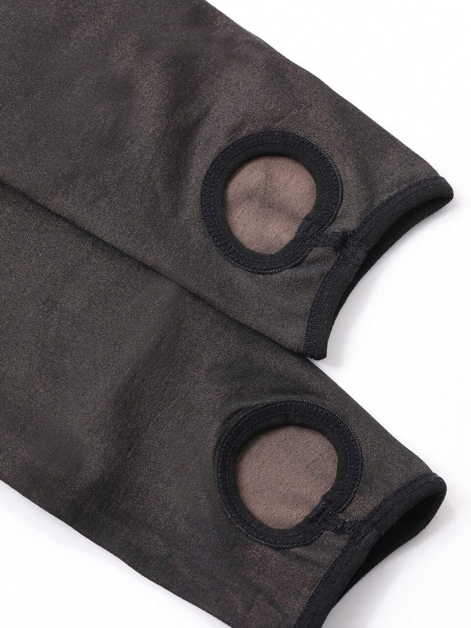 Tall Women's Sheer Black Leggings, Slim Fit Sexy & Elegant