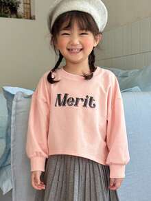 DAZY Young Girls Letter Print Sweatshirt - Pink - View 1