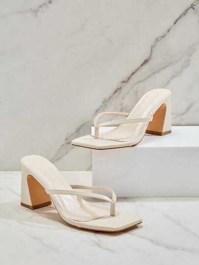 SHUZIA 女士时尚日常百搭人字拖高跟凉鞋