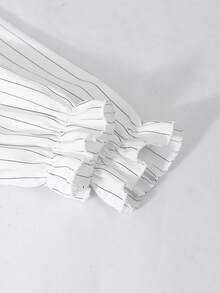 Sparklyn Conjunto de niña preadolescente con blusa de manga abullonada con cuello a cuadros y falda plisada con cintura elástica, estilo académico para primavera y otoño