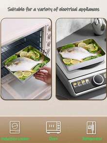 3件套不锈钢长方形食品储物盒带盖 - 可用于备餐、沙拉、甜点、腌制食品 - 多功能厨房收纳盒 - 彩色 - 查看 13