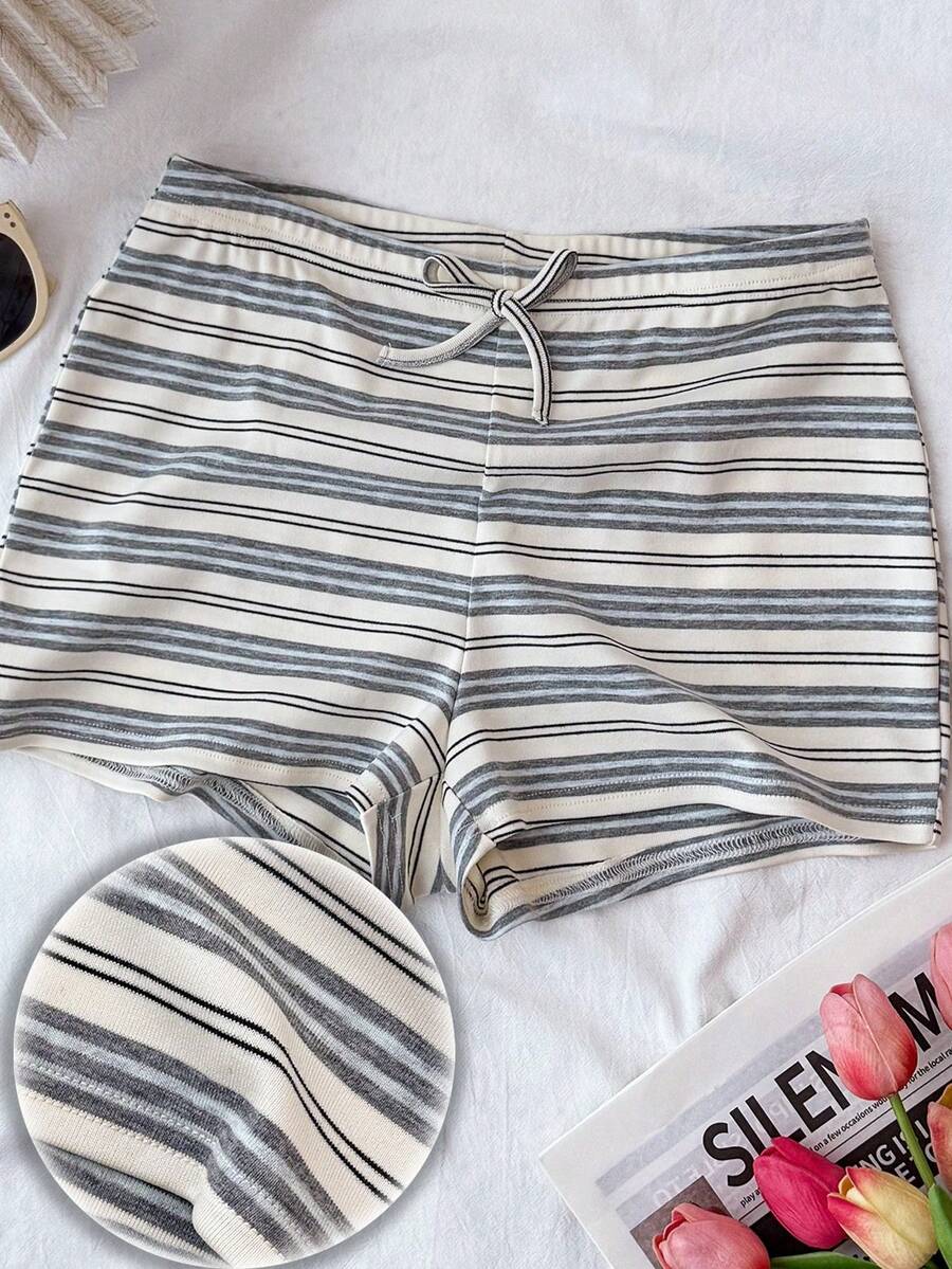 Teen Girls Striped Knit Biker Shorts/Leggings - Multicolor - View 1