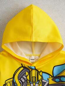 Transformers X SHEIN 男童休闲机器人印花落肩长袖卫衣 - 黃色 - 查看 6