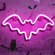 1 pieza Lámpara de pared de neón, luz decorativa LED, alimentada por USB o 3*pilas AA, adecuada para habitación, dormitorio, bar, Navidad, Halloween, fiesta de cumpleaños (pilas no incluidas) Luz de decoración de Halloween, decoración del hogar, decoración de fiesta, decoración de Halloween, decoración de habitación, decoración de jardín de Halloween como regalo, hadas - Multicolor - Ver 4