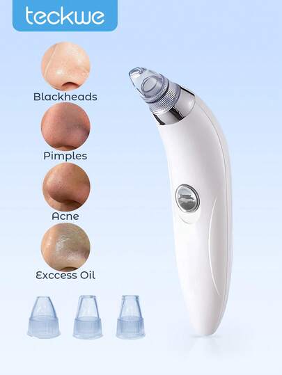 Teckwe Blackhead Vacuum Remover, Powerful Portable Facial Pore Cleaner With 4 Probes, Remove Blackhead In Gentle And Way Without Squeezing Pain For Women And Men. Your Personal Professional Beautician.
