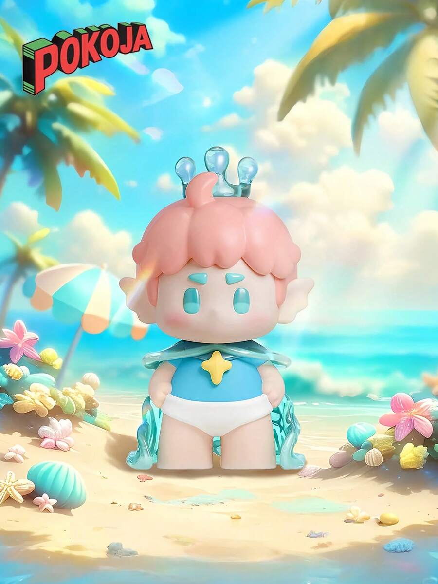 POKOJA LAND Blind Boxes, A Series Featuring Cute Cartoon Characters, Beautiful Blind Box Graphics, Randomly Designed Action Graphics, Collectible Toys, Home Decorations, Single Boxes / End Boxes,Not Plush Filled - Tide play blind box - View 1
