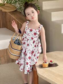 DAZY Young Girl Casual Dress, Fall Collection Floral Vacation - White - View 4