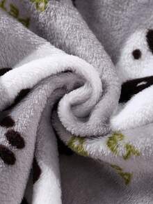 2 pièces Ensemble de pyjama à manches longues et pantalon imprimé panda mignon pour tout-petits garçons, automne/hiver - Multicolore - Voir 3