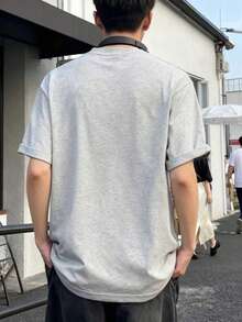 Manfinity Dauomo Men's Casual Basic Printed Round Neck Short Sleeve T-Shirt