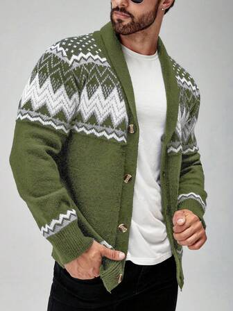 Manfinity Homme Men's Wavy Striped Long Sleeve Casual Knit Cardigan, Autumn/Winter Mens Knitted Cardigans Men Button Up Sweater Men Knitted Cardigan Men Sweater Jacket Men Winter Clothes Men Knitted Button Up Men Knitted Cardigans Men Cardigan Sweater