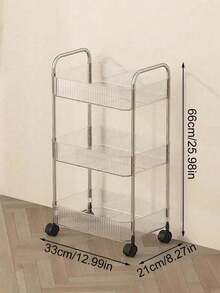 1pc Multi-Layer Storage Rack, Acrylic Removable Floor-Standing Cart Snack Storage Shelf, For Kitchen/Bathroom/Living Room/Bedroom Outdoor Decor