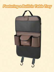 1PC Car Seat Back Organizer With Foldable Tray Large Capacity Storage Bag Adjustable Straps Multi Function For Vehicle Truck SUV Auto Interior Accessories Easy Install Durable Material - Multicolor - View 18