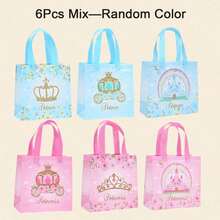 Prince And Princess Party Favor Bags With Handles Prince Princess Goodie Gift Candy Birthday Candy Goodie Bags For Gender Reveal Party Baby Shower Wedding Supplies - Multicolor - View 15