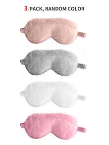 1Pc/2pcs/3pcs/5pcs Sleeping Mask Sleeping Blindfold Soft Plush Eye Masks Cute Love Cloud Eye Cover Plush Mask Eyepatch Nap Health Eye CoverFor Bedroom,Travel,Office,School, Back To School Supplies - Pink - View 9