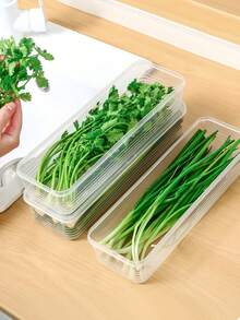 1/2 hộp đựng thực phẩm bằng nhựa dài - Hộp sắp xếp tủ lạnh cho rau mùi, hành lá, bạc hà, v.v. - Hộp đựng nhà bếp bền, chống rò rỉ, không cần pin. - Nhiều màu - Xem 5