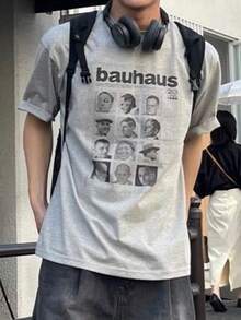 Manfinity Dauomo Men's Casual Basic Printed Round Neck Short Sleeve T-Shirt