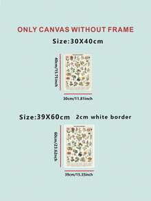 1 bức tranh in hoa không khung, tranh treo tường, vải canvas, áp phích quà tặng sinh nhật tốt nghiệp - Nhiều màu - Xem 14