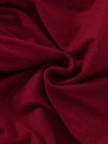 SHEIN 两件套休闲百搭女婴服装，适合度假和旅行 - 酒紅色 - 查看 5