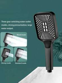 1 Piece Of Pressurized Showerhead With Square And Large Water Outlet Hole For Rain Shower. Home High Flow Single Hand Showerhead With Shower Bully, Showerhead, Showerhead, Water Pipe, And Multiple Sets Of Combinations - Silver - View 9