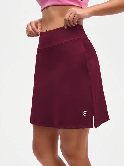 Eassivo Eassivo Women's Red Plain Short Skort With Zipper Pocket,Black Performance Skirt,Sports Running Skirt, Gym Skirts Women, Exercise Skirt