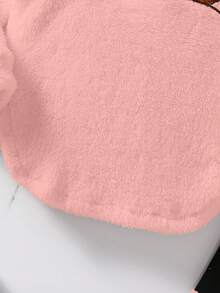 SHEIN Sparklyn Tween Girls Casual All-Match Versatile Cartoon Capybara Embroidered Hooded Loose Fleece Sweatshirt + Leggings Autumn/Winter Set - Baby Pink - View 8