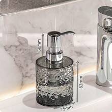 1pc Bathroom Lotion Bottle & Foaming Bottle For Shampoo, Shower Gel, Conditioner, Liquid Soap, 300ml/400ml Gray And White Plastic Water Ripple Refillable Empty Shampoo Pump Bottle, Bathroom Toiletry Stuff, Easy To Clean And Use Home Bathroom Decor Fall Decor Back To School - Multicolor - View 17