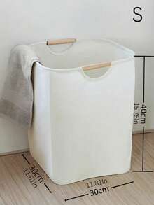一款纯色洗衣篮，白色手持可折叠洗衣篮，适用于家庭洗涤西裤、鞋子、牛仔裤、靴子、裙子等。也可作为浴室收纳篮使用。 - 白色 - 查看 6