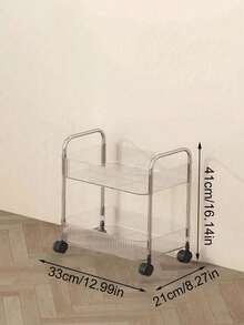 1pc Multi-Layer Storage Rack, Acrylic Removable Floor-Standing Cart Snack Storage Shelf, For Kitchen/Bathroom/Living Room/Bedroom Outdoor Decor