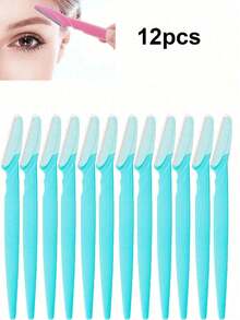 6/12/100支装去角质工具和眉刀 - 男女通用面部脱毛器，去除面部绒毛，妈妈礼物，生日礼物，圣诞礼物 - 彩色 - 查看 12