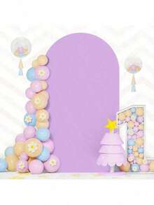 Arch Backdrop,Wedding Arch Cover 2 Sided Spandex Fitted Fabric Arch Backdrop Dome Arch Backdrop Fabric For Birthday Party Wedding Arch Stand Decoration - Lilac (Stand Not Included, Fabric Backdrop Only) - Mauve Purple - View 7