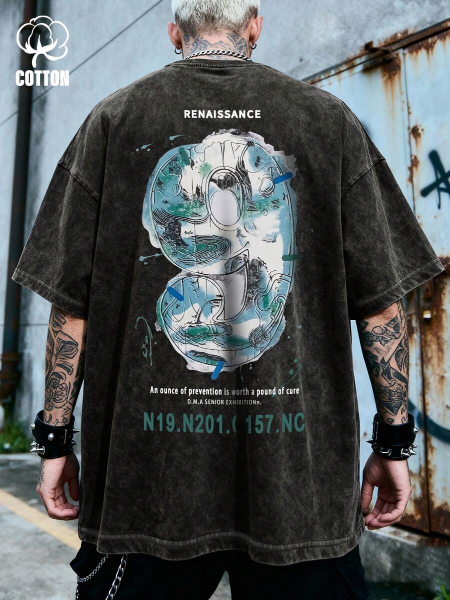 男士休闲水洗T恤，街头风水洗短袖衬衫，简约时尚。这款休闲百搭的T恤适合多种场合，也是馈赠亲友、兄弟或父亲的绝佳选择。 - 黑色 - 查看 1