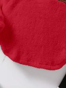 SHEIN Sparklyn Tween Girls Casual All-Match Versatile Cartoon Capybara Embroidered Hooded Loose Fleece Sweatshirt + Leggings 2-Piece Set, Suitable For Home, School, Autumn/Winter - Red - View 8
