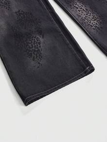 ROMWE J-Fashion Y2K Harajuku Leopard Print Loose Wide Leg Pants - Black - View 4