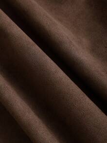 Sweetra Maillard麂皮阔腿裤，秋冬新款直筒宽松休闲街头风美式优雅法式时尚百搭高端品质褶裥腰带点缀女裤 - 棕色 - 查看 5