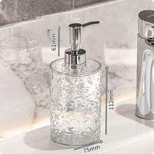 1pc Bathroom Lotion Bottle & Foaming Bottle For Shampoo, Shower Gel, Conditioner, Liquid Soap, 300ml/400ml Gray And White Plastic Water Ripple Refillable Empty Shampoo Pump Bottle, Bathroom Toiletry Stuff, Easy To Clean And Use Home Bathroom Decor Fall Decor Back To School - Multicolor - View 19