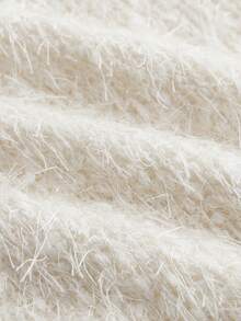 lacRébo Cream Fuzzy Textured Tweed Mini Skirt Chic Vintage Spring Summer Look Party Skirt Going Out - Beige - View 6