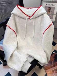 Resyla Plus Size Women Loose Fit Long Sleeve Sweatshirt With Graphic Back Design - Grey - View 2