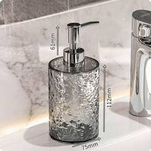 1pc Bathroom Lotion Bottle & Foaming Bottle For Shampoo, Shower Gel, Conditioner, Liquid Soap, 300ml/400ml Gray And White Plastic Water Ripple Refillable Empty Shampoo Pump Bottle, Bathroom Toiletry Stuff, Easy To Clean And Use Home Bathroom Decor Fall Decor Back To School - Multicolor - View 18