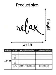 1 pieza Decoración artística Palabra "Relax" de metal negro - Letrero decorativo moderno para baño - Decoración colgante para baño - Escultura de pared de hierro para decoración del hogar, decoración de habitación, decoración de pared, regalo de cumpleaños y graduación - Multicolor - Ver 11