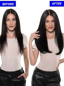 SMART&MATCH Ekstensi Rambut Jepit Satu Potong 5 Klip Highlight dengan Satu Potong Rambut Asli Hitam Gelombang Tubuh Jepit Campuran Pirang Gelombang Tubuh Cokelat Aksesori Rambut Rambut Jepit - Natural Black - View 9