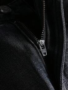 ROMWE MEN Street Life Quần Jeans Nam Dáng Rộng Thêu Họa Tiết - Màu xám đen - Xem 7