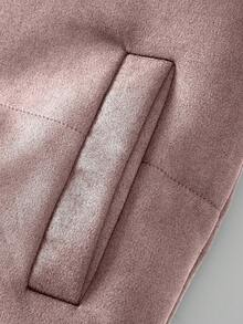 PAVTROS Chaqueta casual con cremallera delantera y estampado de letras sencillo de manga larga para hombres, ropa de hombre para otoño, abrigo de hombre de invierno, abrigo de invierno cálido con forro polar de unicolor - Rosa - Ver 5