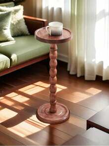 VingeGa 24D X 24W X 60H Cm Modern Round Wooden Side Table, End Table, Coffee Table, Nightstand, Multifunctional Base For Living Room, Sofa, Bedroom, Decoration, Furniture - Multicolor - View 8