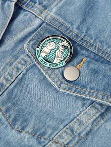 Rick and Morty X SHEIN A Mint Blue Fun Man Brooch - Mint Blue - View 2