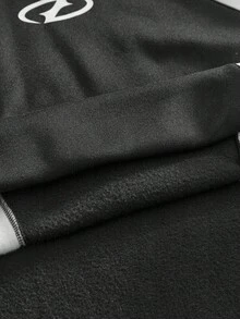 AXEPEAK Conjunto de sudadera con capucha y pantalón de chándal con parches de color contrastante para hombre - Blanco y Negro - Ver 6