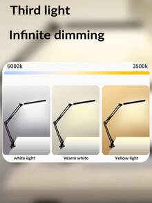 1 pieza Lámpara de escritorio para oficina en casa, lámpara de mesa moderna con control táctil para sala de estar, lámpara de escritorio LED con luz nocturna - Multicolor - Ver 3