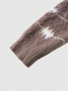 ROMWE MEN Men's Casual Heart Pattern Knit Cardigan, Autumn/Winter - Mocha Brown - View 5