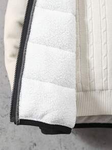 Vacaura Boys' Casual Hooded Letter Embroidered Padded Cotton Vest, Autumn/Winter